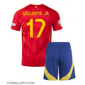 Spanien Nico Williams #17 Fußballbekleidung Heimtrikot Kinder EM 2024 Kurzarm (+ kurze hosen)